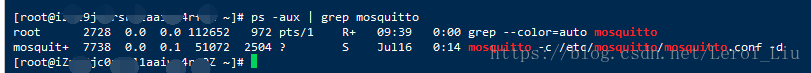 查看 mosquitto 进程