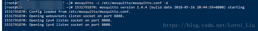 后台启动 mosquitto