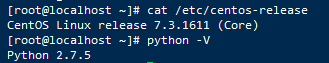 查看Centos版本及python版本示意图